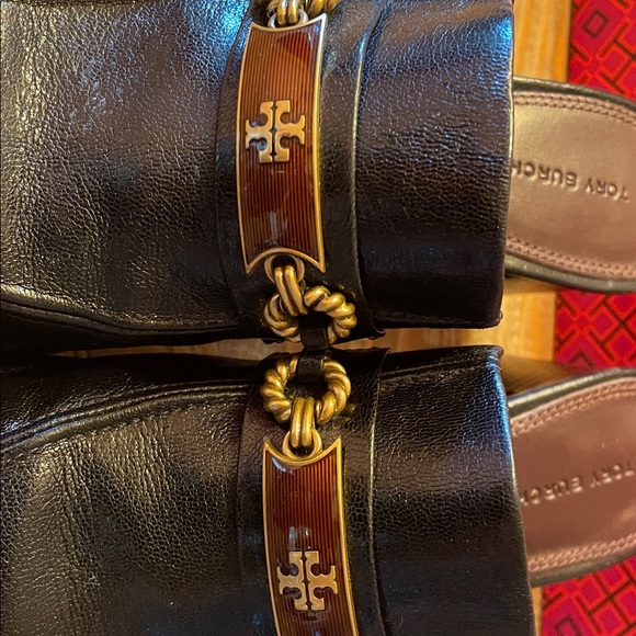 Tory Burch Black Perrine Mule (Women) Leather Slip-On Shoes - Picture 10 of 11